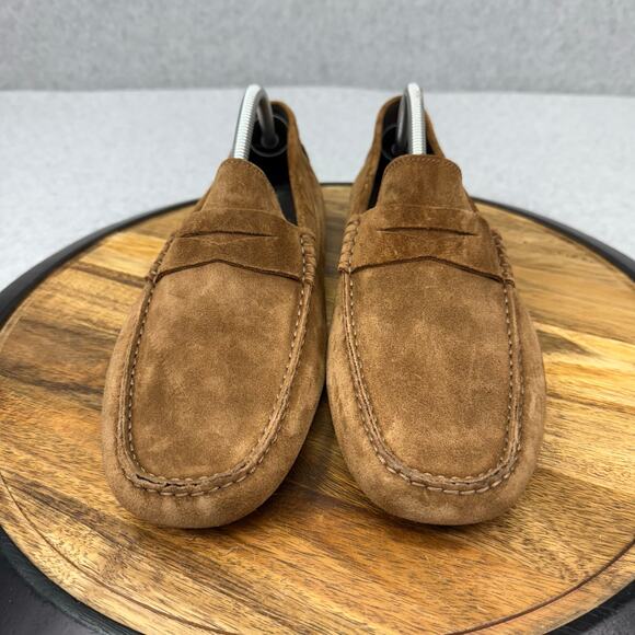 To Boot New York "Mitchum" Men's 11 Suede Moc Toe Penny Loafer Brown Shoes - Picture 2 of 6